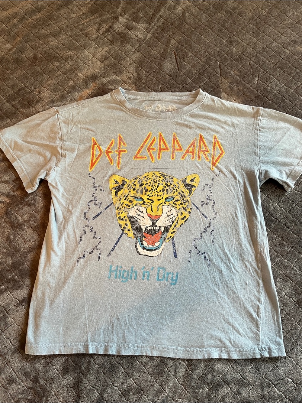 Def Leppard 'High n' Dry' Short Sleeve Tee - Light Blue